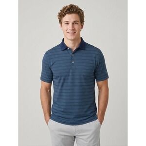 Peter Millar Blue Striped Mens Summer Comfort Golf Polo Shirt Size M